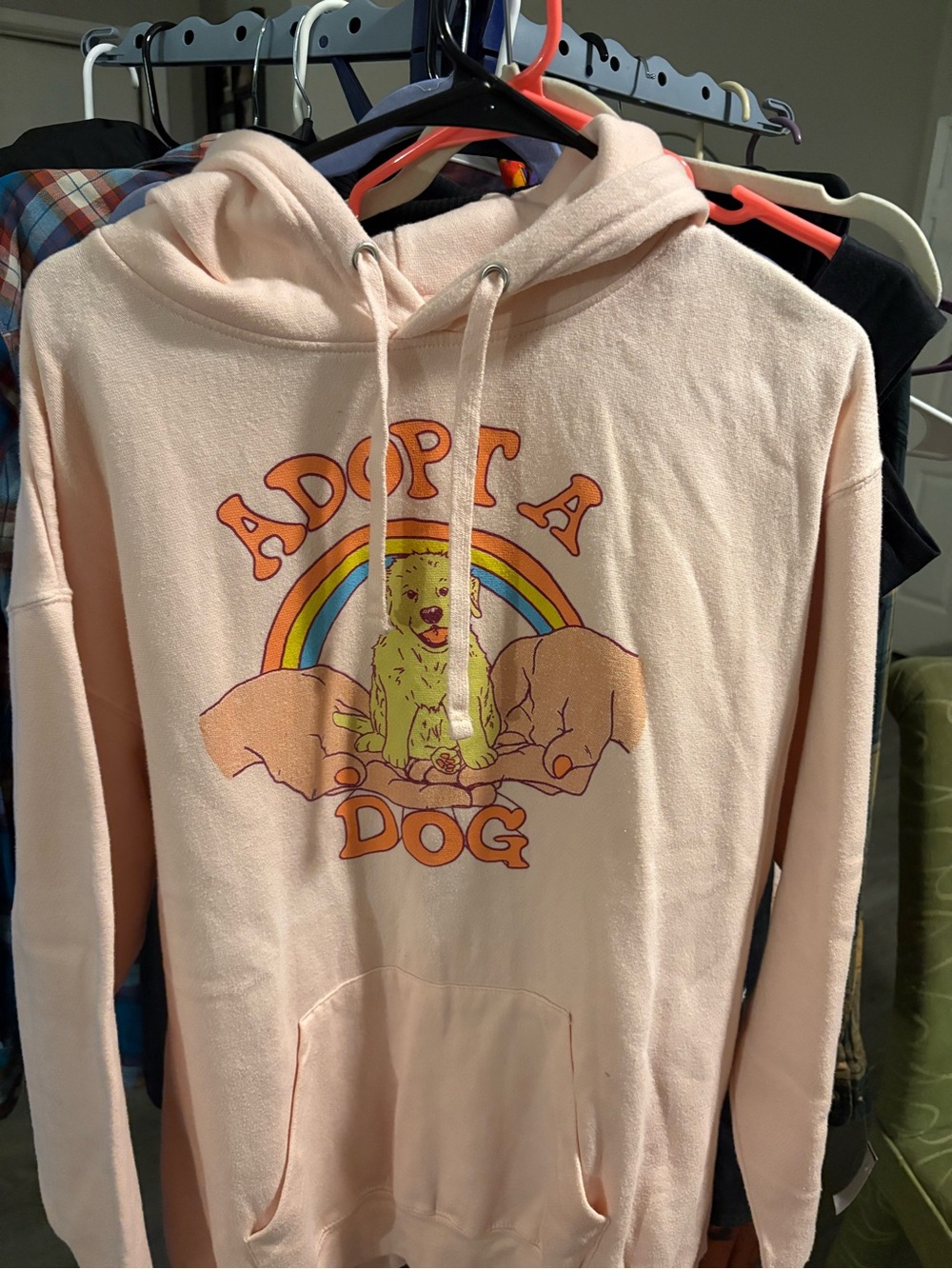 The Limited Peach 'Adopt A Dog' Graphic Pullover Hoodie
